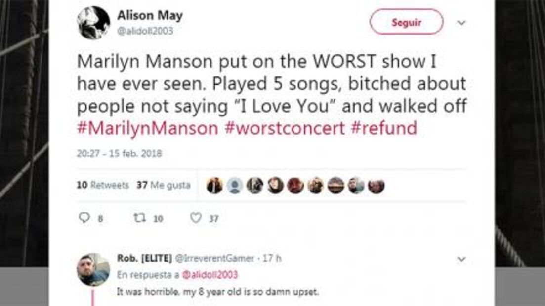 Marilyn Manson protagoniza bochornoso regreso a los escenarios