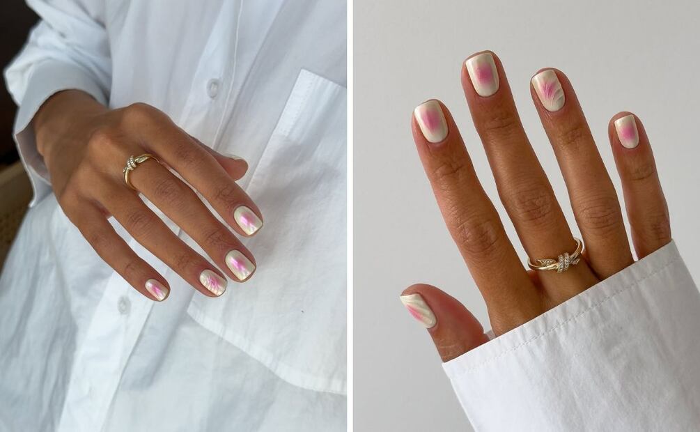 Las aura nails también se pueden lucir con un estilo minimalista. Foto: Especial. Instagram @m.o.n.a.j