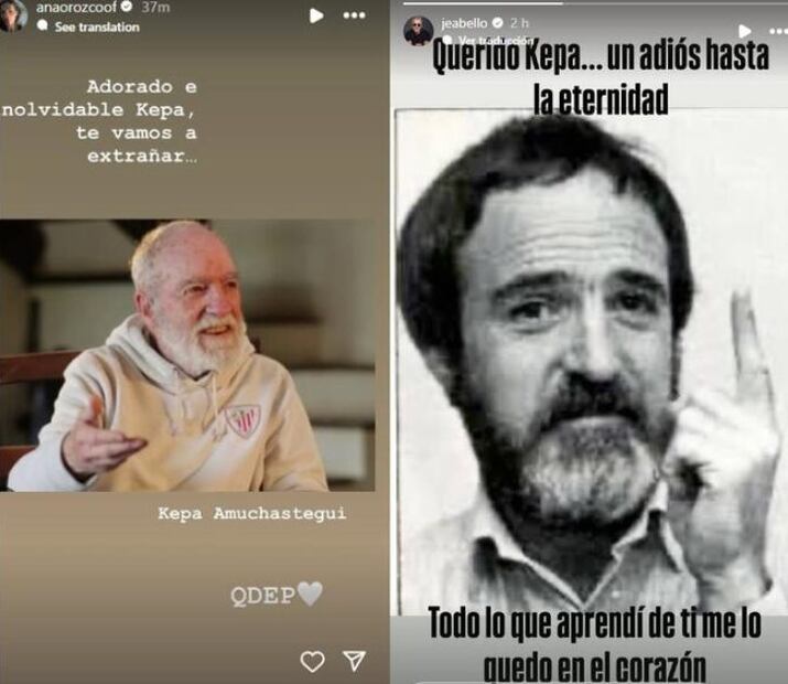 Ana María Orozco, quien interpretó a Beatriz Aurora Pinzón Solano y Jorge Enrique Abello, Armando Mendoza, despidieron al actor en Instagram.