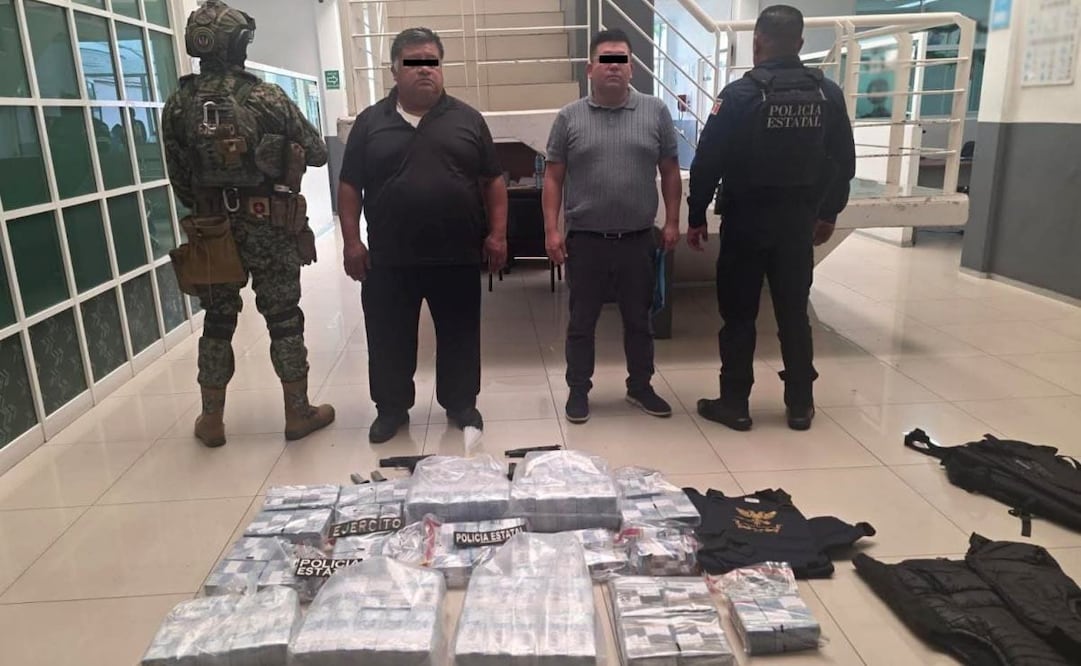 Aseguran 37 mdp en efectivo, armas y cartuchos en Naucalpan, Edomex (22/12/2025). Foto: Especial