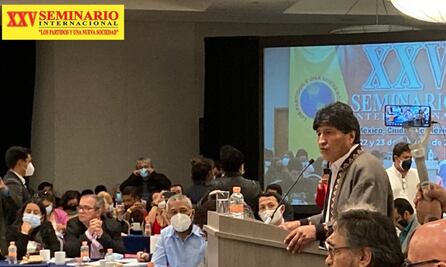 Reaparece René Bejarano y asegura que reforma energética recuperará soberanía en foro con Evo Morales
