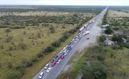 Largas filas en carretera Cd. Victoria-Monterrey por revisiones militares