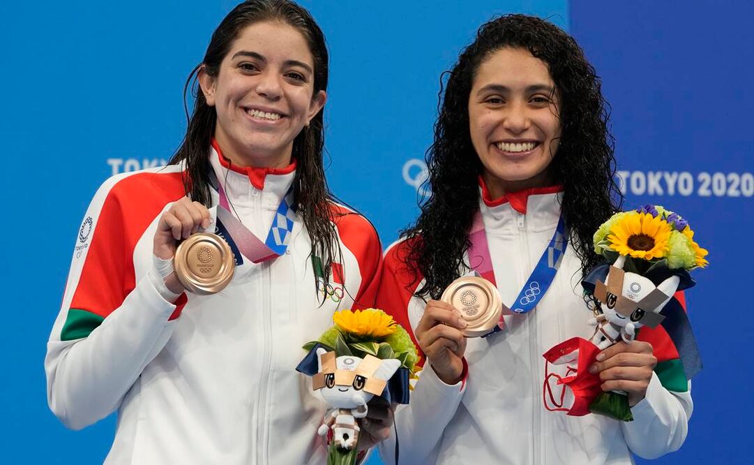 Las clavadistas clavadistas Gabriela Agúndez y Alejandra Orozco ganaron medallas de bronce en saltos sincronizados. Foto: AP