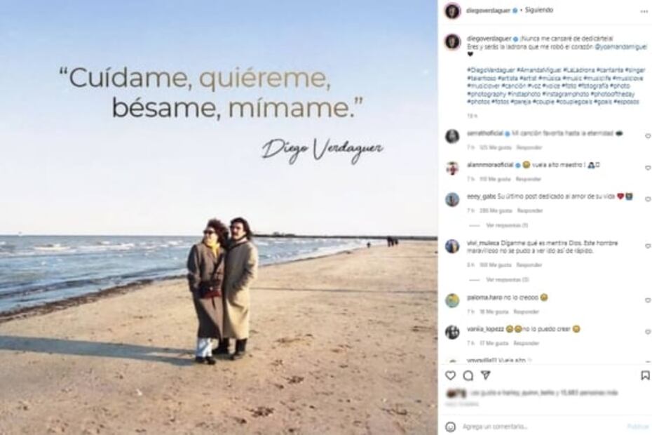 Así se despidió Diego Verdaguer de Amanda Miguel, su gran amor