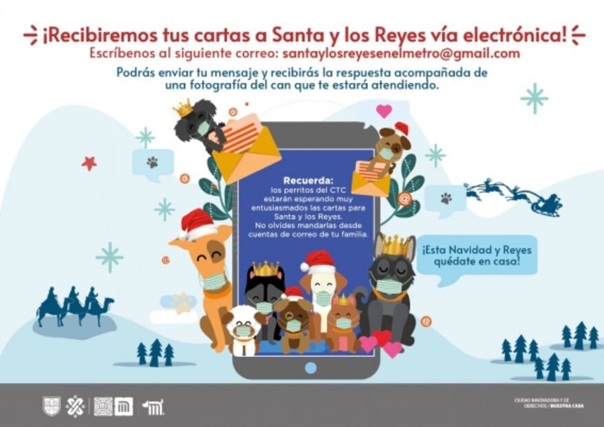 Perritos rescatados del Metro entregarán cartas a los Reyes Magos