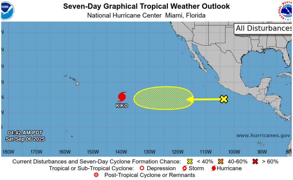 Huracán Kiko: ¿el fenómeno meteorológico afectará a México?; esto se sabe. Foto: Centro Nacional de Huracanes (NHC)