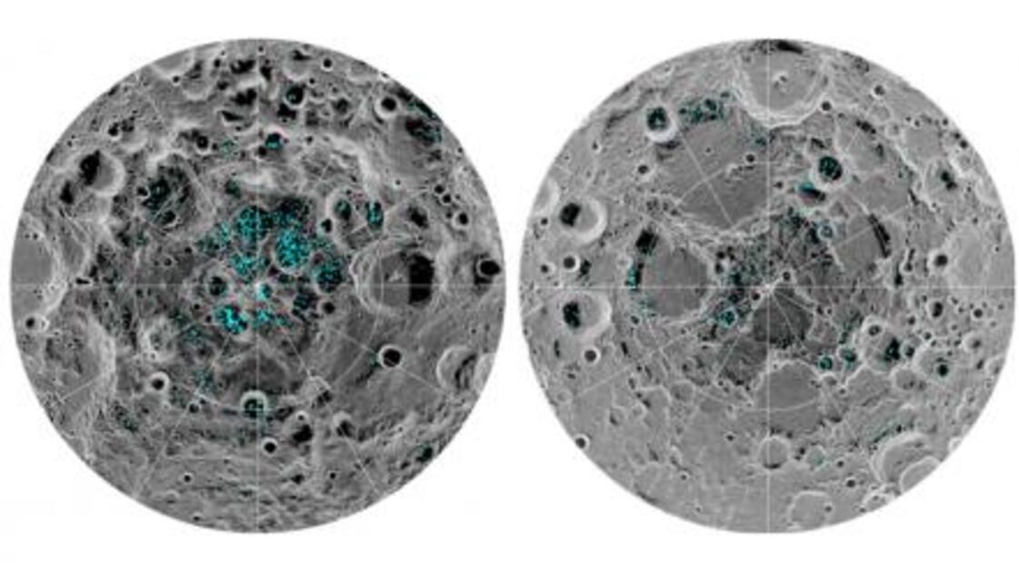 NASA encuentra hielo en polos de la Luna