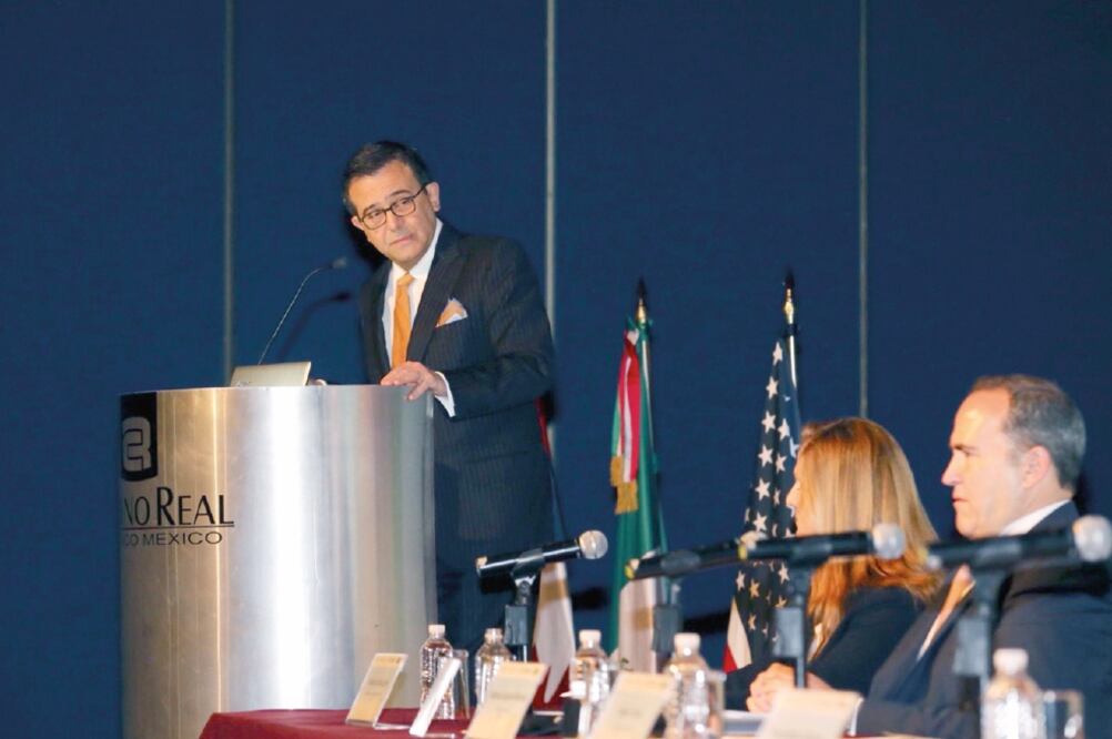 Ildefonso Guajardo, secretario de Economía, durante el foro del Instituto Mexicano de la Propiedad Industrial. (CORTESÍA)