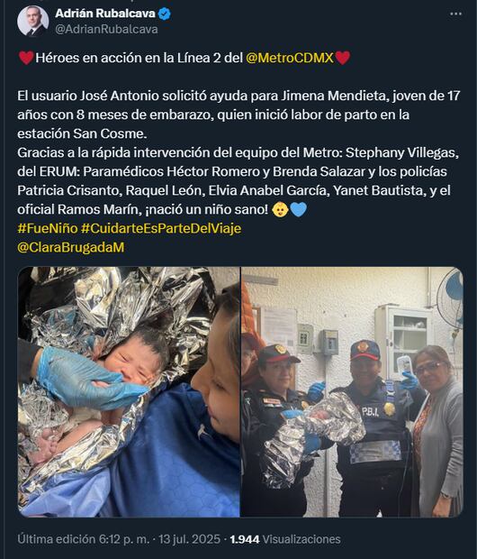 Mujer da a luz en Línea 2 del Metro (13/07/2025). Foto: Captura de pantalla