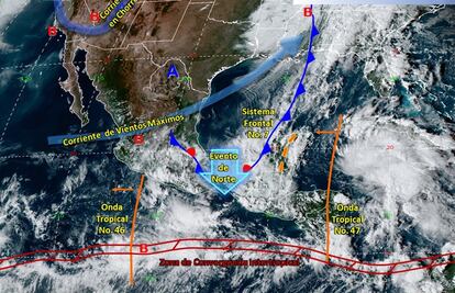Prevén lluvias torrenciales en Campeche, Chiapas y Tabasco