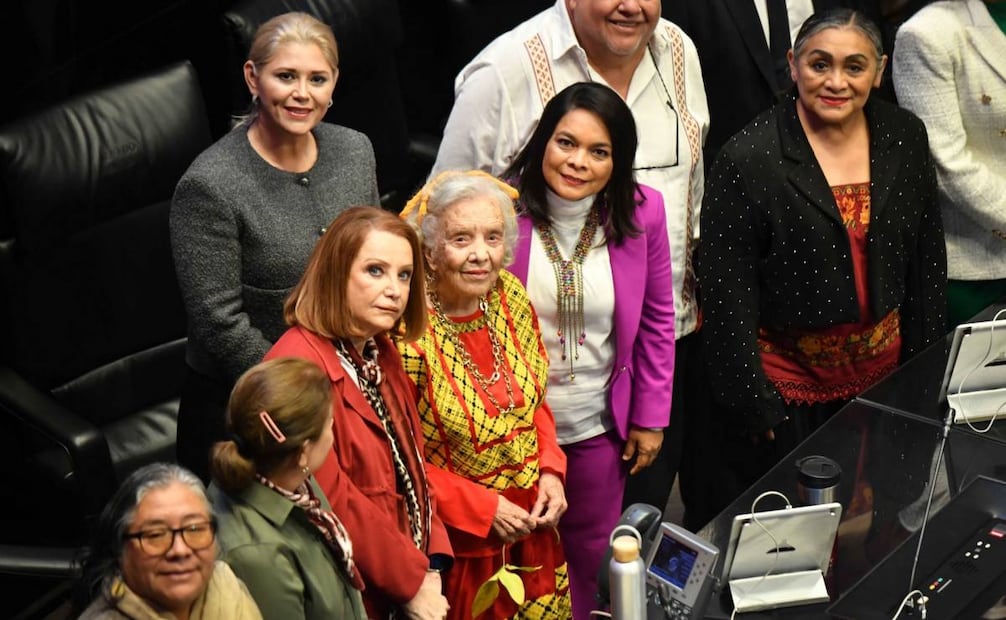 Elena Poniatowska durante la inauguración de la sala de Comparecencias "Elena Poniatowska Amor" del Senado de la República este miércoles 10 de diciembre de 2025. Foto: Mario Jasso/ Cuartoscuro