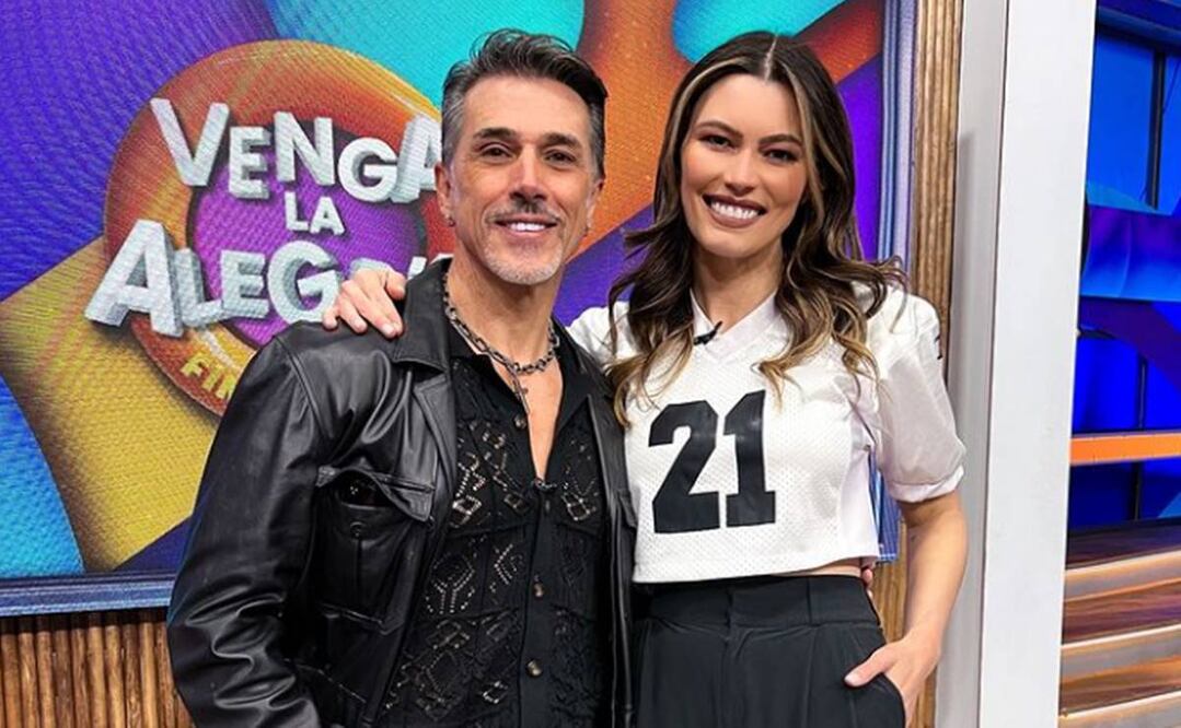 Sergio Mayer en TV Azteca con su exnuera Natalia Subtil.