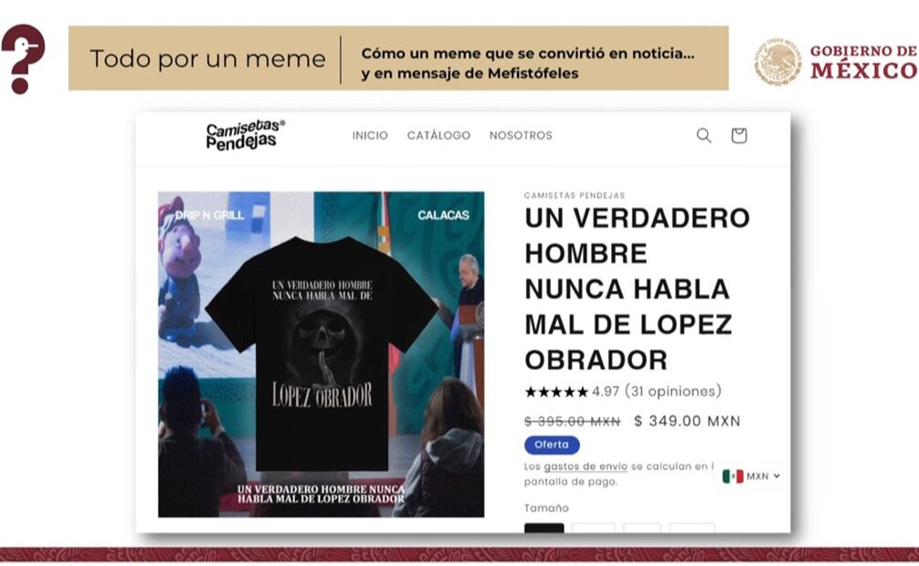 Playera pro AMLO ha causado polémica e indignación entre usuarios de redes sociales. Foto: Especial