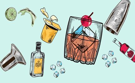 Prepara un drink con ginebra mexicana y licor de granada