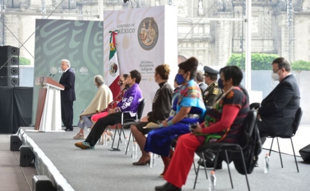 La Conquista fue un rotundo fracaso, dice AMLO al conmemorar “500 años de Resistencia Indígena”