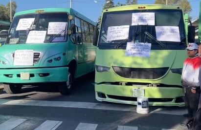 Choferes de las rutas 57 y 15, en proceso de extinción, se manifiestan en paradero de Mixcoac