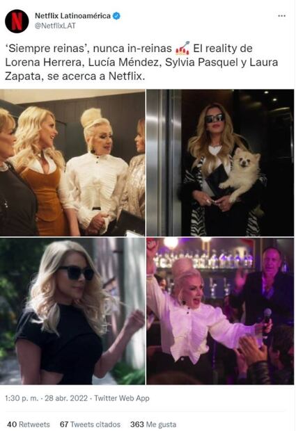 Lucía Méndez, Laura Zapata, Lorena Herrera y Sylvia Pasquel, juntas en un reality de Netflix 