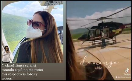 "Tonta si no me tomo foto": esposa de funcionario del IMSS pasea en helicóptero con vacunas Covid