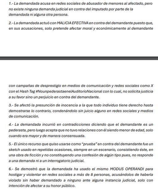 Motivos por los que de acuerdo con la oficina de relaciones públicas de Edgar Oceransky, el Juez del Tribunal Superior de Justicia de la CDMX dictó sentencia a Anhelé Sánchez.