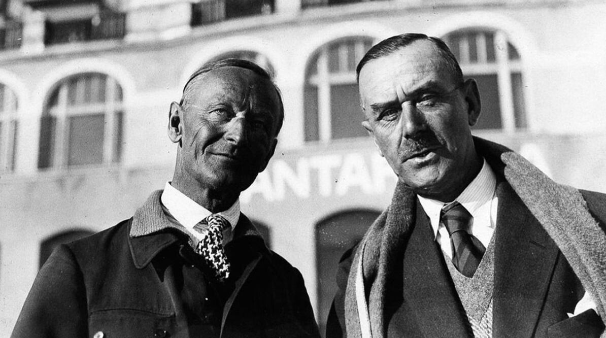 Hermann Hesse y Thomas Mann, ganadores del Nobel de Literatura, en Chantarella, 1932.
Foto: DEUTSCHES LITERATURARCHIV