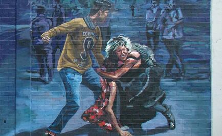 Llevan ataque de porros a mural de CCH Vallejo