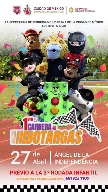 Carrera de botargas por el día del niño en la CDMX. Foto: Especial