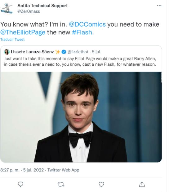 Fans de "The Flash" exigen que reemplacen a Ezra Miller por Elliot Page