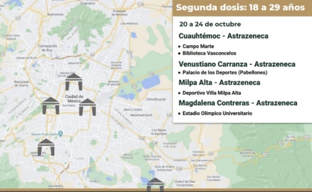 A partir de hoy aplicarán segunda dosis de la vacuna Covid a jóvenes de 18 a 29 años en 5 alcaldías de CDMX