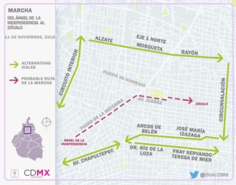 Alistan operativo en CDMX por marcha a favor del aeropuerto de Texcoco