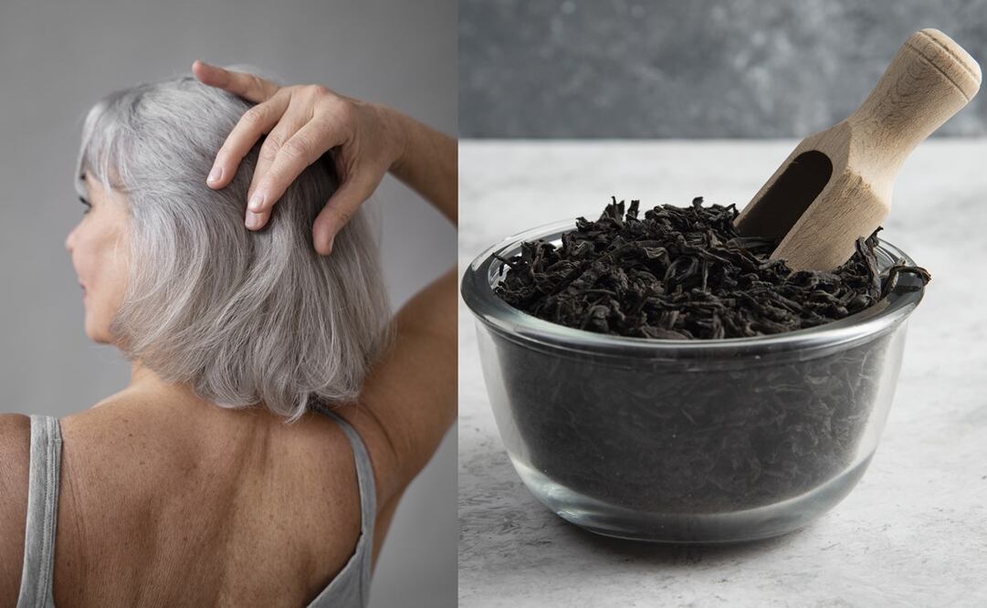 Este té negro no es para beber, sino para oscurecer tus canas. Foto: Freepik
