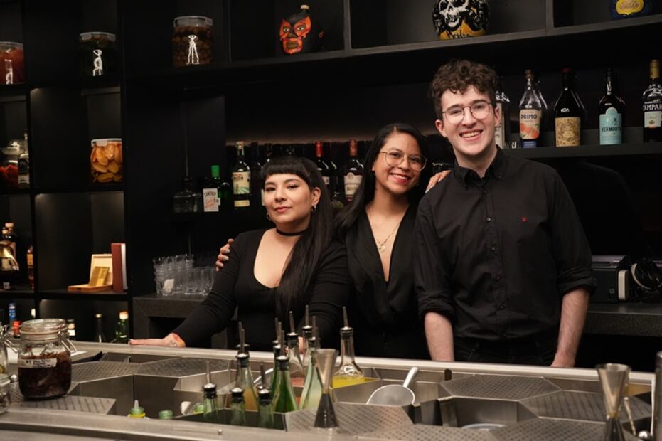 Natalia Hernández González, Alondra Reyes y Mateo Leal Garza