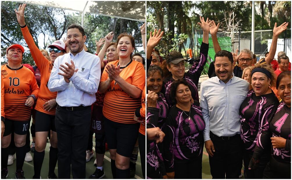 Mujeres y otras personas pidieron una malla sombra porque juegan cachibol adultas y adultos mayores. Foto: Especial