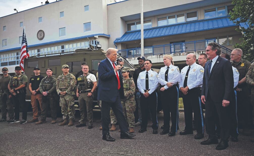 El presidente de Estados Unidos, Donald Trump, en las instalaciones de la Policía de Parques de EU en Anacostia, Washington. Foto: de MANDEL NGAN. AFP