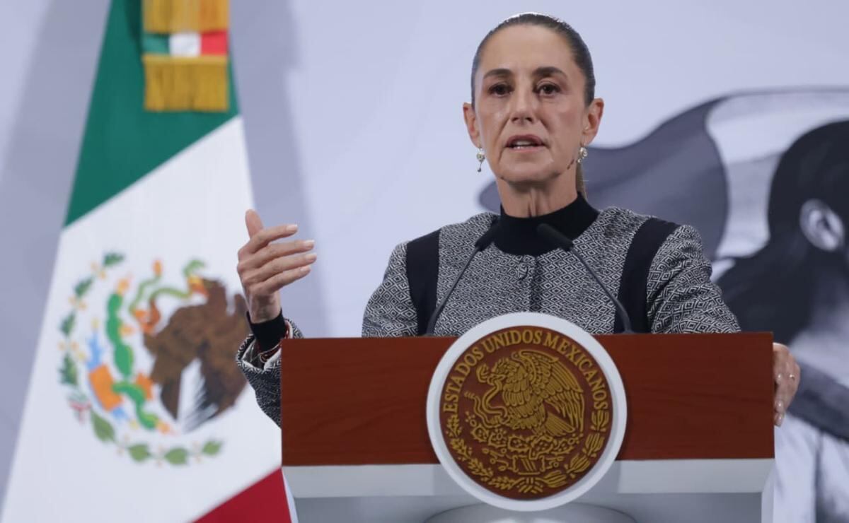 Claudia Sheinbaum en su conferencia matutina desde Palacio Nacional este 28 de noviembre (28/11/2025). Foto: Fernanda Rojas / EL UNIVERSAL