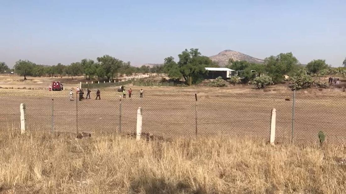 Caída de un globo aerostático en el perímetro de la Zona Arqueológica de Teotihuacán. Foto: EL UNIVERSAL