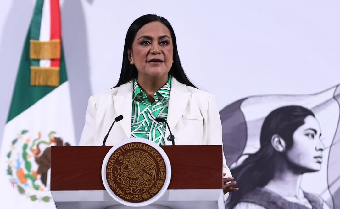 Ariadna Montiel en la conferencia matutina de la presienta Claudia sheinbaum en Palacio Nacional el 8 de septiembre de 2025. Foto: Berenice Fregoso/EL UNIVERSAL
