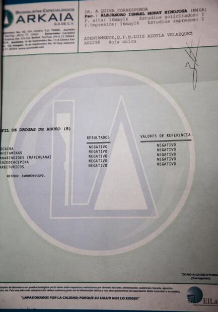 Presenta Alejandro Murat resultados de prueba antidoping 