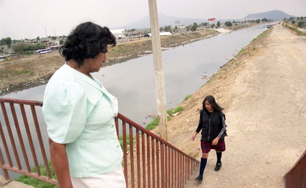 Vista del Canal de la Compañía, 2001. El daño a las tierras para cultivo por el salitre del antiguo lago y las aguas negras del río promovieron que muchos ejidatarios vendieran sus terrenos a finales del siglo XX. Foto: Luis García/Archivo EL UNIVERSAL.