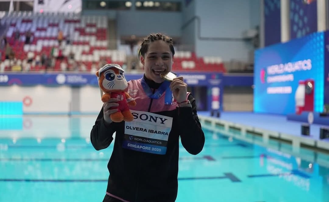 Osmar Olvera en el Campeonato Mundial de Deportes Acuáticos Singapur 2025 - Foto: @conadeoficial en X