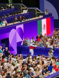 Carlos Sansores salió con máscara de luchador a su combate de octavos de final