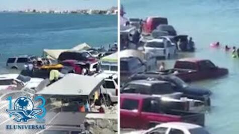 Marejada sorprende a vacacionistas e inunda decenas de vehículos en Sonora