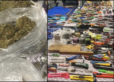 Decomisan celulares, droga y armas punzocortantes en dos penales de Hidalgo