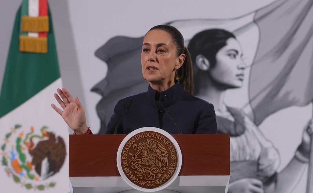 Conferencia de prensa de la presidenta Claudia Sheinbaum en el Palacio Nacional. Foto: Gabriel Pano / EL UNIVERSAL
