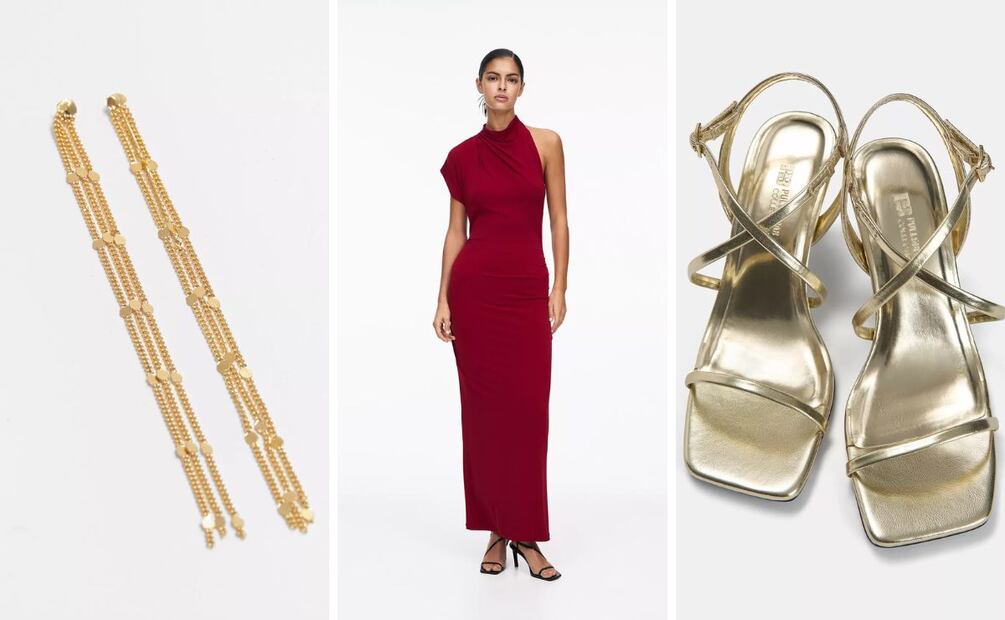 El rojo es sexy, elegante y femenino, además, es sinónimo de "temporada de fiestas". Foto: Pull & Bear