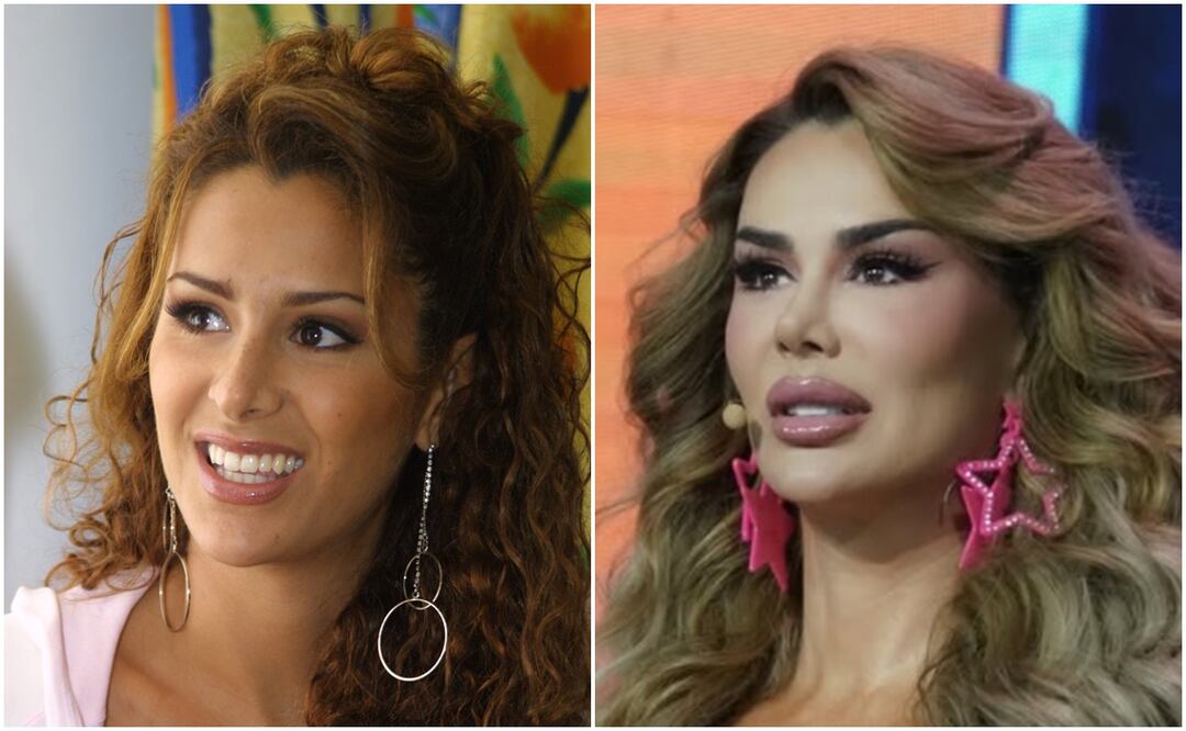 Ninel Conde en 2004 y en 2025 respectivamente. Foto: Archivo EL UNIVERSAL/Instagram