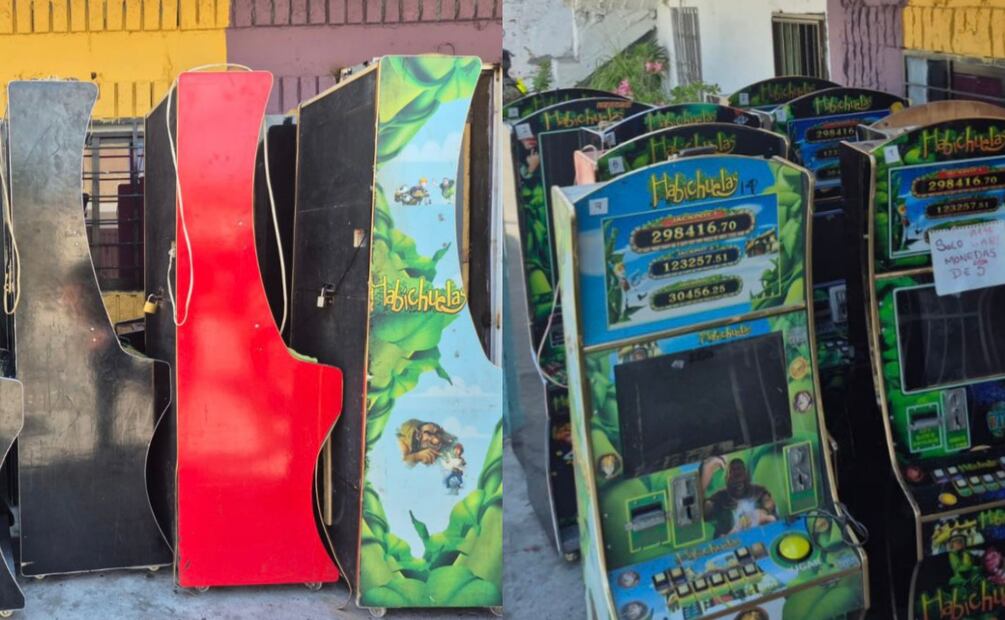 Maquinitas tragamonedas localizadas y aseguradas durante operativos en Culiacán y Cósala, Sinaloa (16/07/2025). Foto: Especial