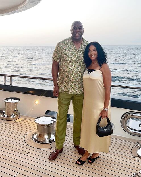 Magic Johnson y Earlitha Kelly. Fuente: Instagram @magicjohnson