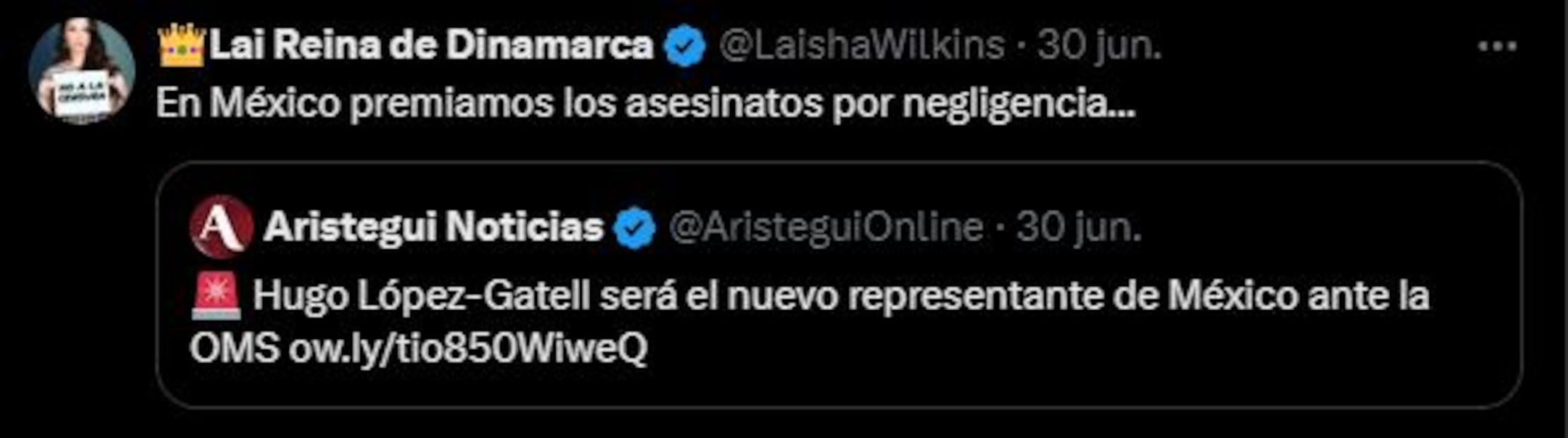 Laisha Wilkins y Chumel Torres alzan la voz tras el nombramiento de López‑Gatell ante la OMS. Foto: Captura de pantalla