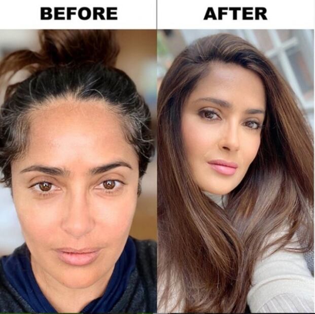 A Salma Hayek ya le gustó presumir sus canas 