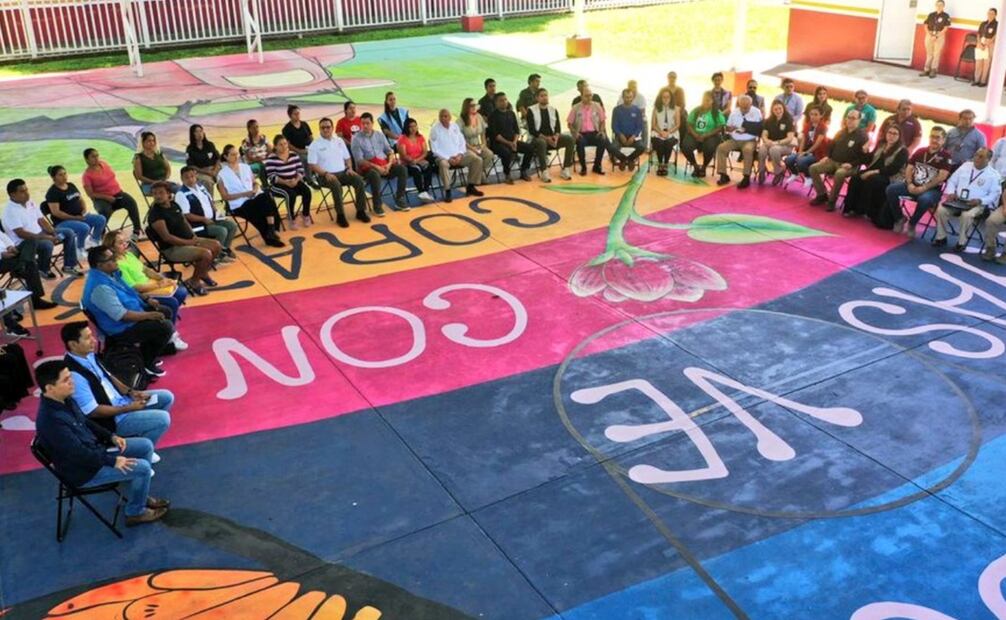 Mural en la Estación Migratoria Siglo XXI de Tapachula. Foto: INM